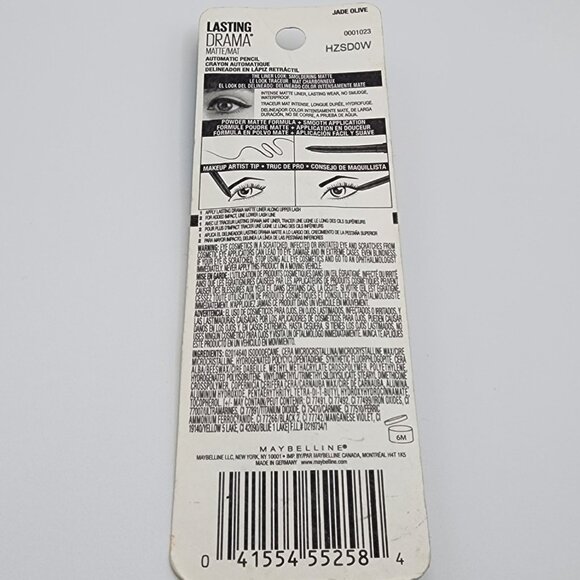 Maybelline 910 Jade Olive Waterproof Lasting Drama Automatic Pencil Eyeliner NEW - Picture 2 of 2